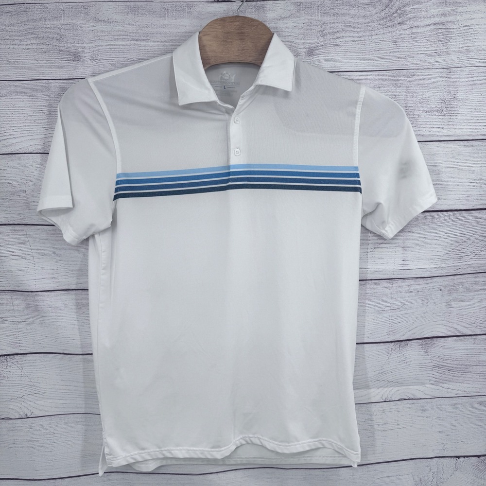 Southern Tide‎ Polo Shirt Mens Size Large Golf Athletic Striped  Performance